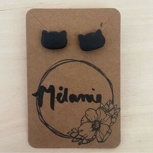 Cat polymer clay earrings 🐈‍⬛